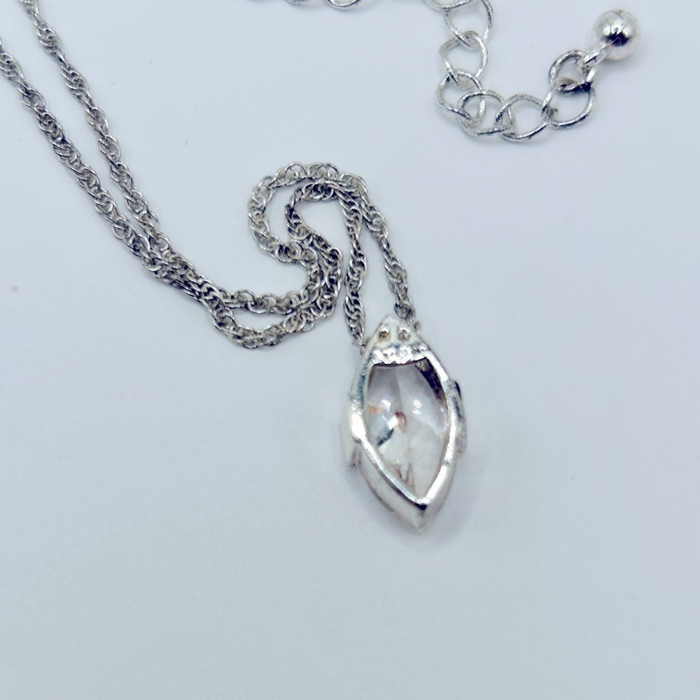 Vintage Avon CZ Marquise Silver Necklace Sparkling Pendant​​​​​ - Picture 9 of 12